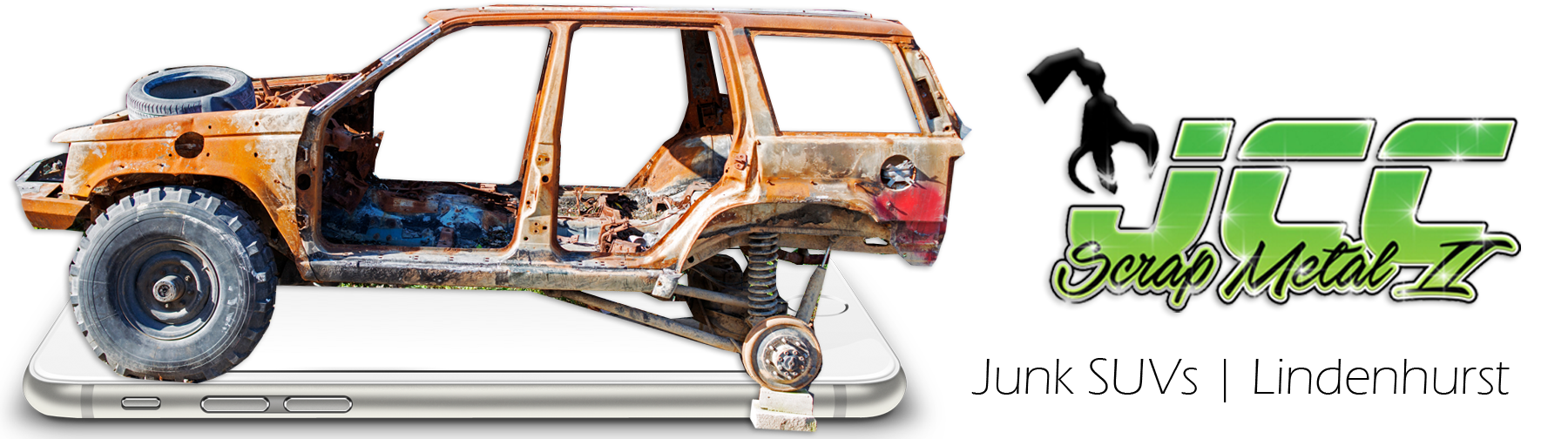 Junk SUV | Lindenhurst, NY | Scrap Metal Recycling Professional Services, Lindenhurst, NY - Graphic | Suffolk County, Long Island, NY | JCC Scrap Metal II, 631-816-2000, jccscrapmetal2@gmail.com
